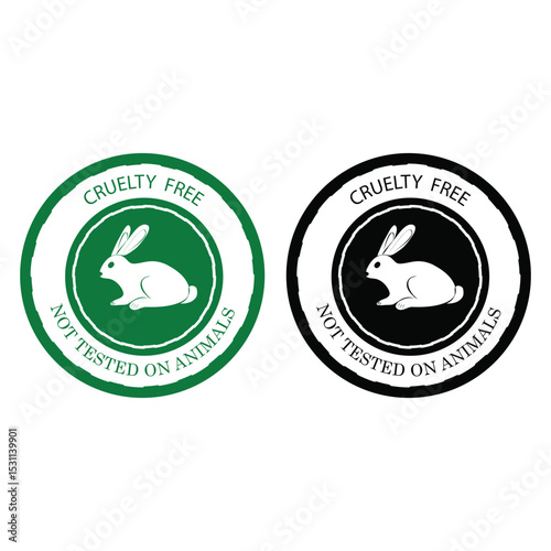Cruelty Free Do Not Tested On Animal Green and Black Vector Icon