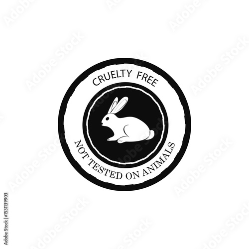 Cruelty Free Do Not Tested On Animal Black Vector Icon
