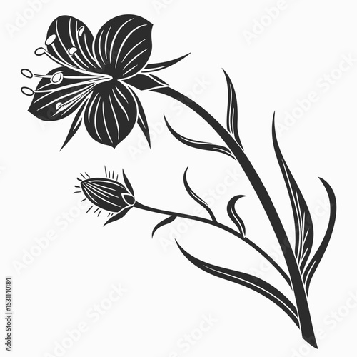 Wallpaper Mural black and white bird-bill dayflower Torontodigital.ca