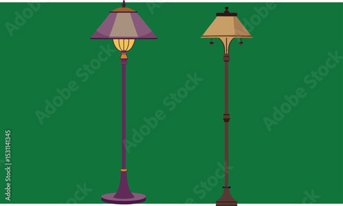 Two elegant floor lamps with different styles