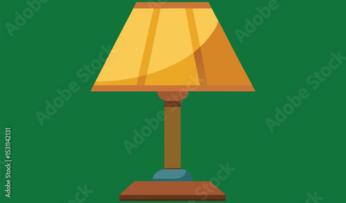 Simple yellow table lamp illustration