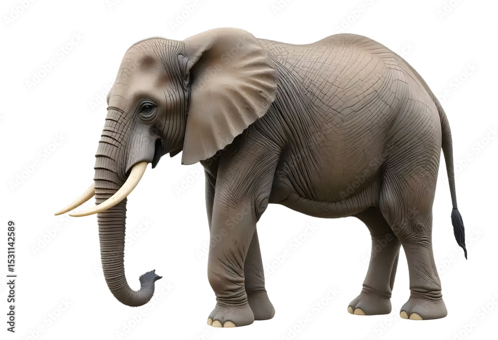 Obraz premium Elephant Isolated on Transparent Background.