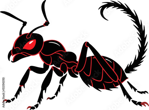 Predator Ant: A Bold and Fearless Insect with Glowing Red Eyes