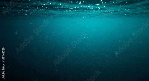 Underwater View Dark Blue Sea