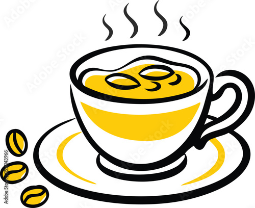 cup of coffee with beans
