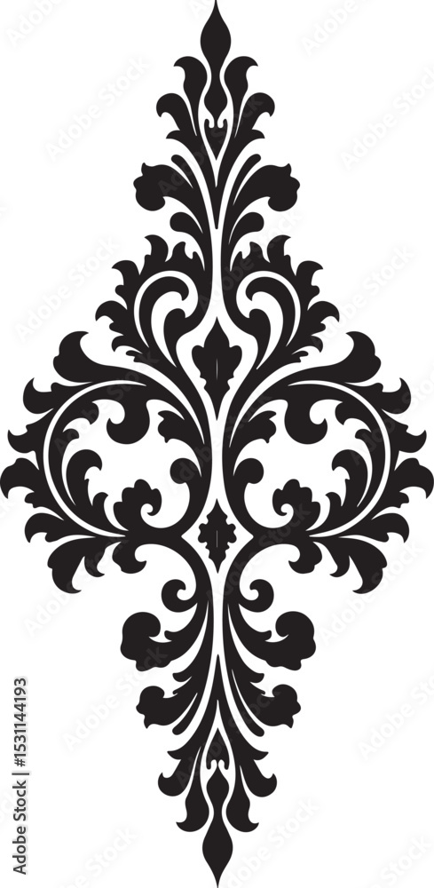 Obraz premium Elegant Baroque Floral Damask Motif vector bundle 