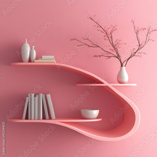Modern pink shelf decor minimalist home design