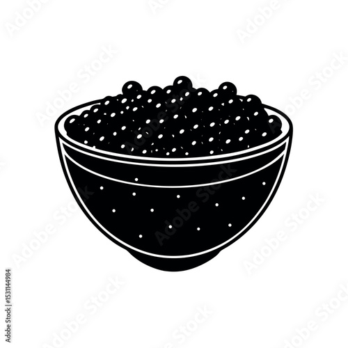 red caviar in a glass bowl