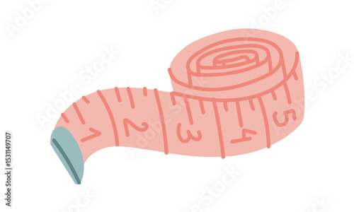 tape is a centimeter for measuring the figure. flat color illustration is suitable for medical websites, applications, posters about health, fitness, cardiology, disease prevention, cardiac activity
