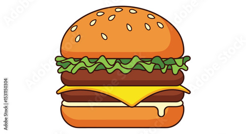 A Delicious Double Cheeseburger with Fresh Lettuce and Mouthwatering Sauces Ingredients for Foodie