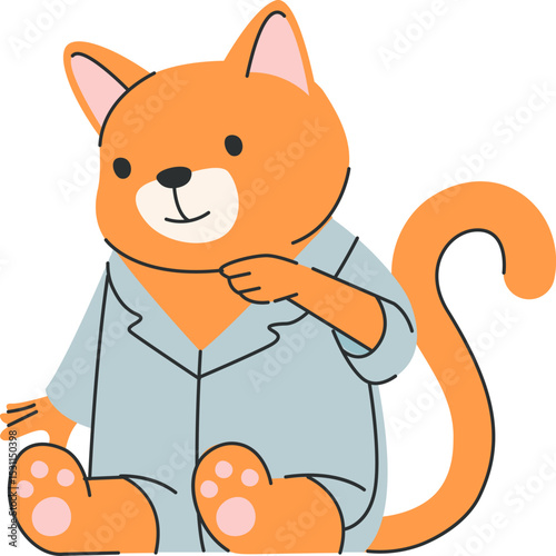 Cat in Suit with Playful Pose
