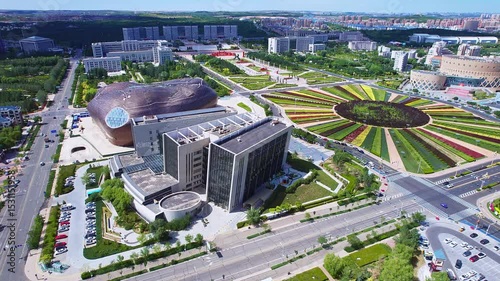 Aerial Scenery of Kangbashi New Area in Ordos, Inner Mongolia, China
