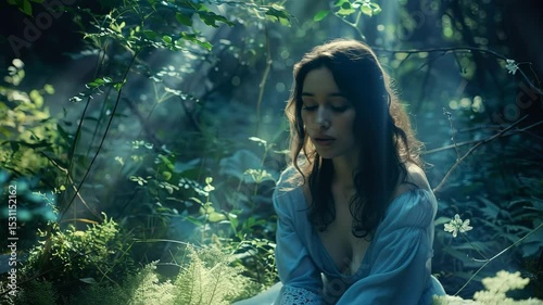 Elegant Fashion Model in a Tropical Forest