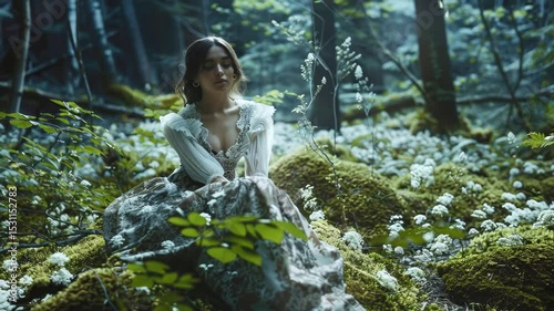 Stylish Muse in Vibrant Nature Scene