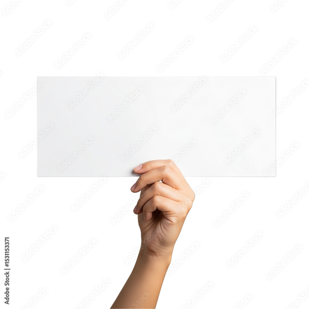 Obraz premium Copy space for your text hands holding empty board isolated on white background. Close up PNG file