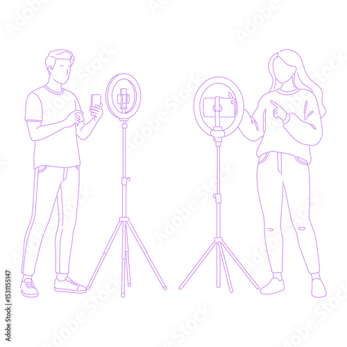 YouTuber lineart illustration