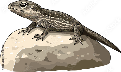 lizard on white background