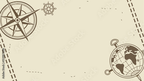 Nautical Adventure Awaits, A Vintage-Inspired Travel Background Design