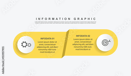 infographic template design vector with 2 step paper design for information graphic and webdesign