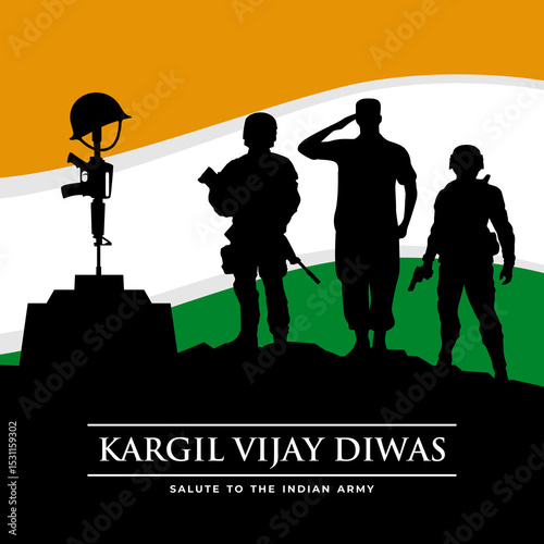 indian army tribute kargil vijay diwas soldier silhouettes
