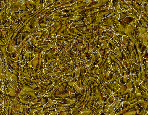 Abstract Swirling Gold and Brown Crackle Texture