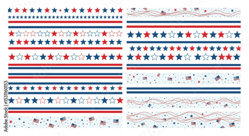 Stars Stripes and Patriotic Symbols for American Celebration and Decoration