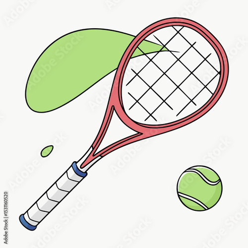 tennis racket with ball