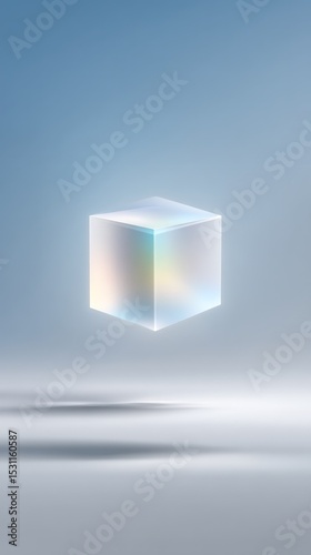 Holographic Cube Floating in a White Void