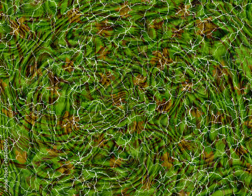 Abstract Green Swirl Pattern with Cracks