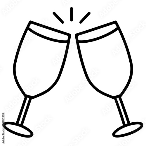 Cheers Glasses Vector – Generative AI & Linocut Silhouette Design for Celebrations