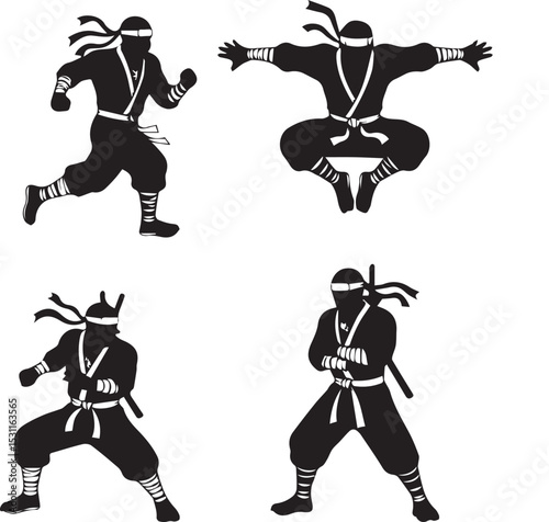 silhouette set of knight