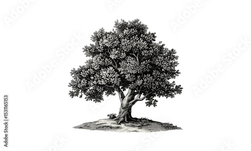 Beech Tree vector illustration, nature illustrations, forest art, environmental design, wildlife artwork, tree design, outdoor landscape, spring tree, green forest, botanical vector.