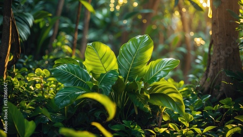 Colocasia plant, Elephant ear, Cocoyam, Dasheen, Eddoe, Japanese taro, and fern.