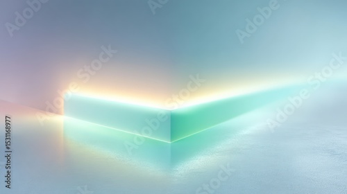 Minimal Neon Cyan Corner Frame on Clean Background