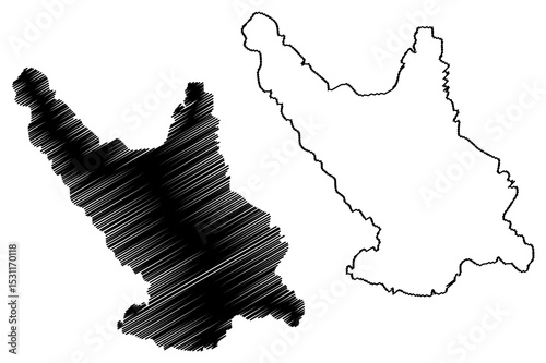 Dassen Island (Republic of South Africa, RSA) map vector illustration, scribble sketch Dasseneiland map