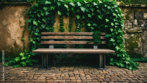 Bench located in the green area.