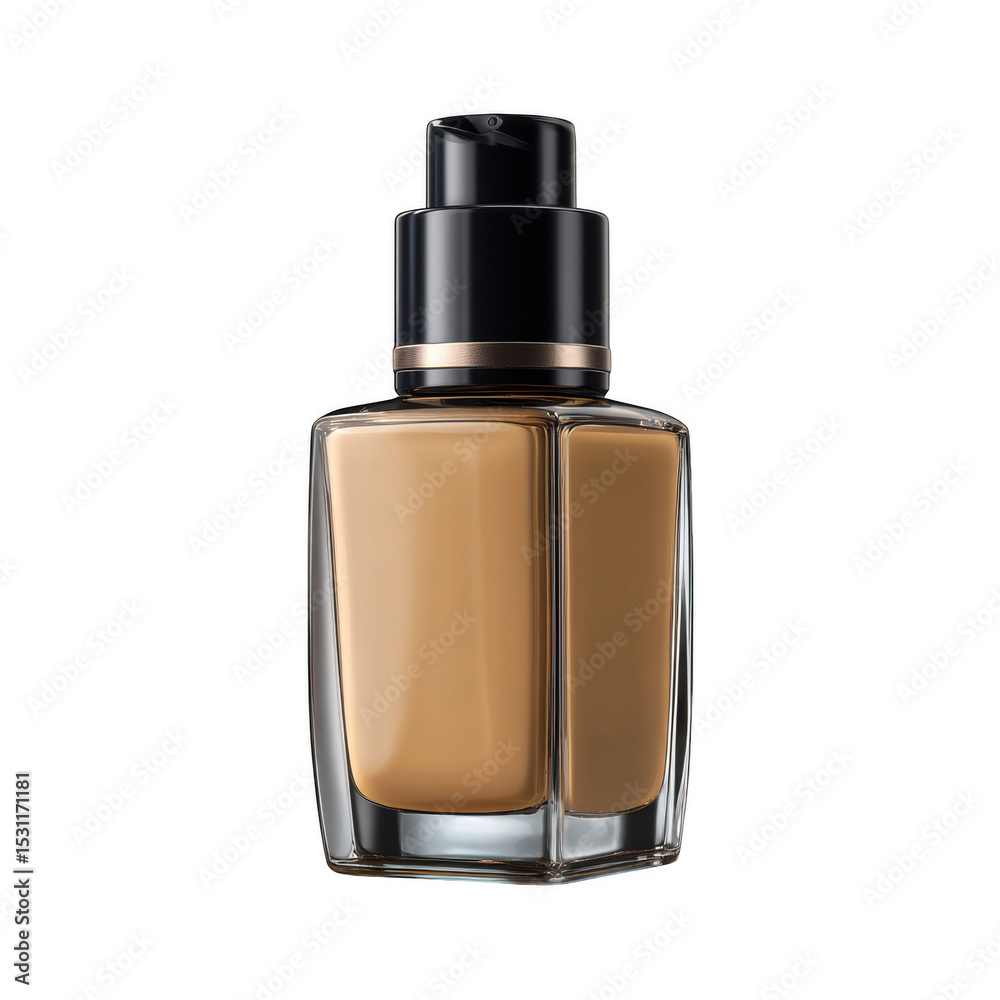 Naklejka premium Liquid foundation bottle pump dispenser isolated on transparent background