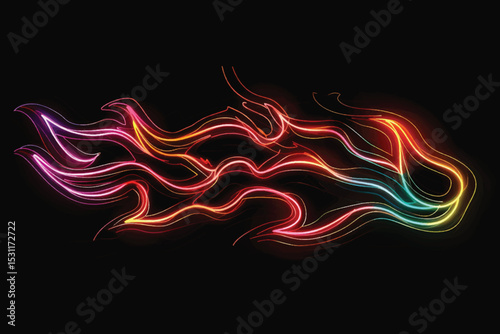 Vector editable red fire flame icon black background in flat style