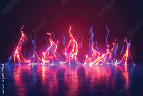Vector editable red fire flame icon black background in flat style