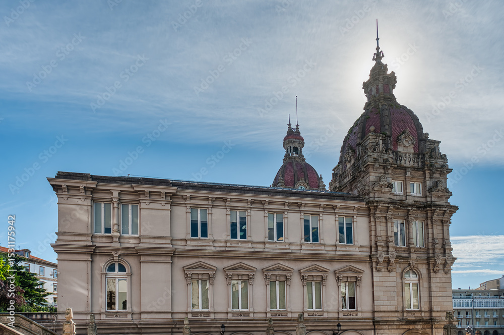 Fototapeta premium A Coruña is a port city located on a promontory in the Galicia region of northwestern Spain.