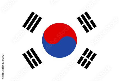 Vector illustration of the South Korean national flag.