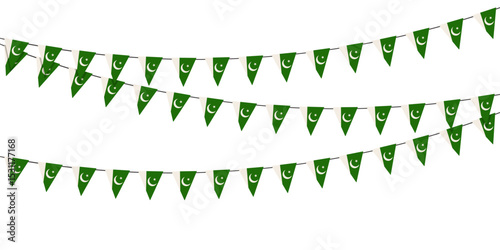 Patriotic bunting flags of the Pakistan. Vector illustration.