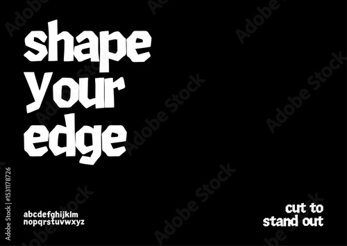 Bold Cutout Handmade Display Font, Modern Geometric Letters A-Z