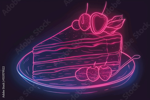 Neon light glow effect. pizza line icon. Advertisement device symbol.