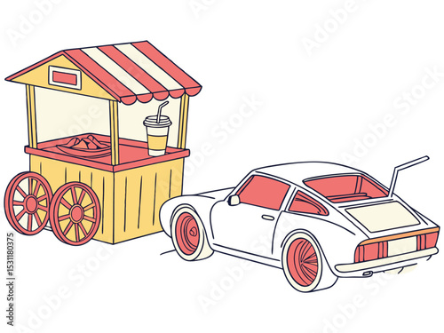 "Mobile Food Cart with Car Service"