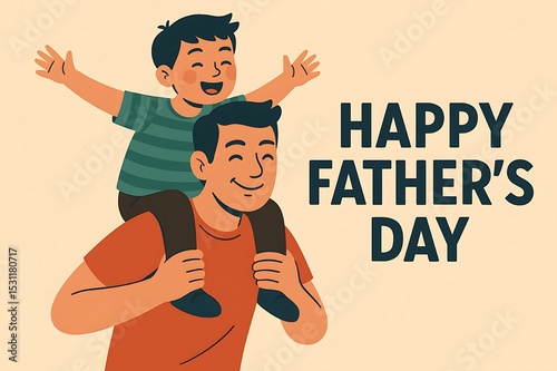 Happy Father day Celebrate Fatherhood: A Happy Father's Day Illustration