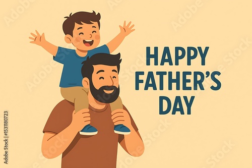Happy Father day Celebrating Fatherhood: A Happy Father's Day Illustration