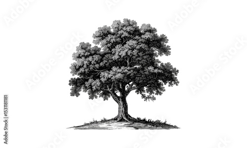 Butternut Tree Vintage Engraving Vector Illustration, nature sketch, botanical tree vector, antique wood engraving, rustic tree art, forest botanical drawing, vintage tree illustration.
