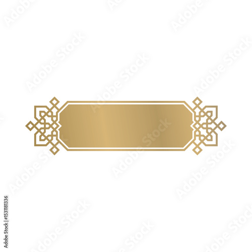 Elegant golden frame islamic pattern design for ramadan greetings and invitations