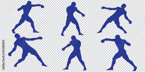 Silhouette of a boxer throwing a punch. Vector silhouette EPS 10